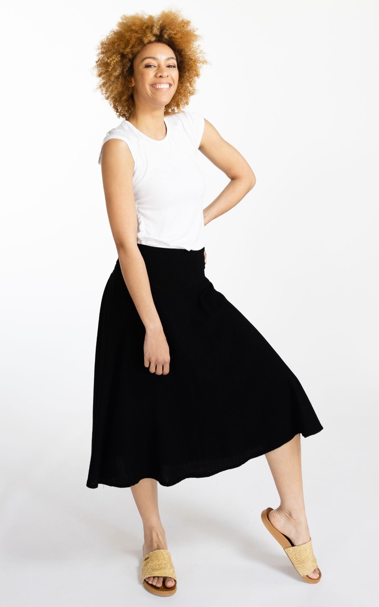 Surya Australia Ethical Cotton 'Rosa' Skirt made in Nepal - Black