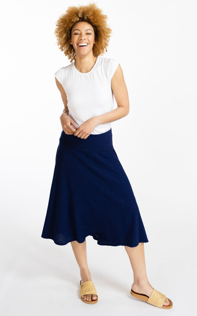 Surya Australia Ethical 'Rosa' Skirt made in Nepal - Dark Blue