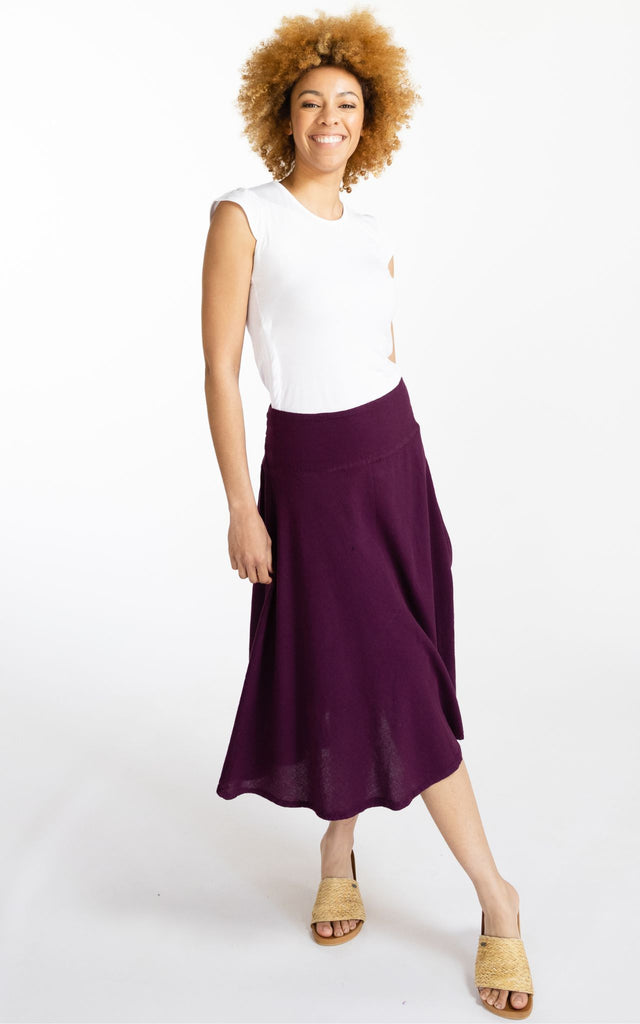 Surya Australia Ethical 'Rosa' Skirt made in Nepal - Wine