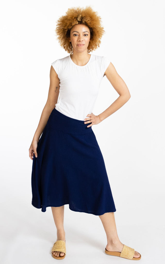 Surya Australia Ethical 'Rosa' Skirt made in Nepal - Dark Blue
