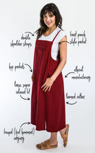 Surya Australia Ethical Cotton 'Sirena' Pinafore made in Nepal - Berry