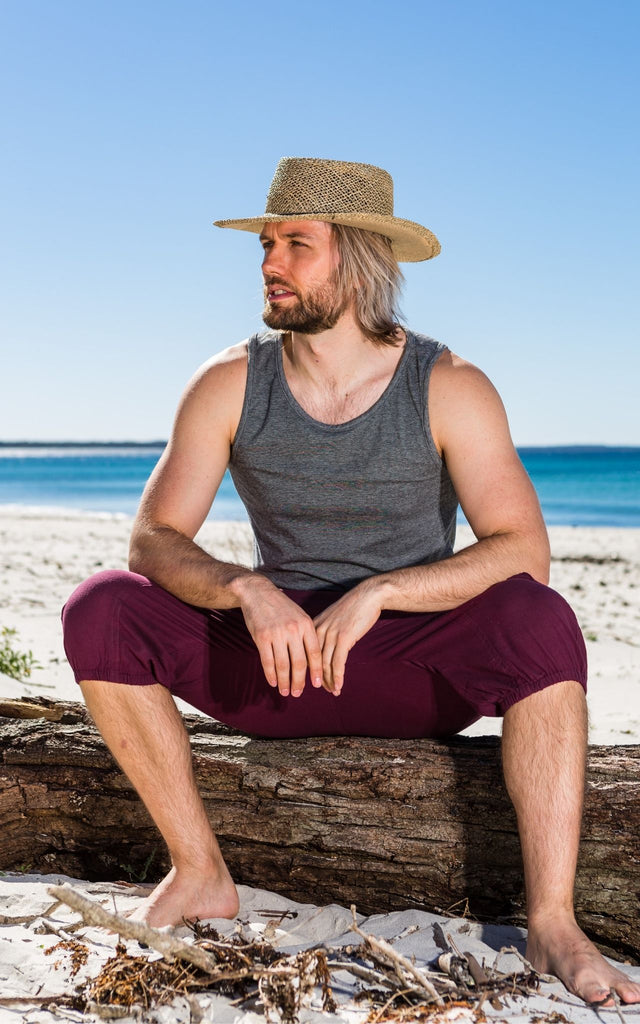 Surya Australia Drop Crotch Shorts from Nepal for men - Wine