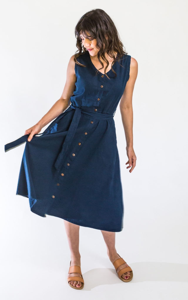 Surya Australia Ethical Cotton 'Valentina' Dress - Navy #colour_navy