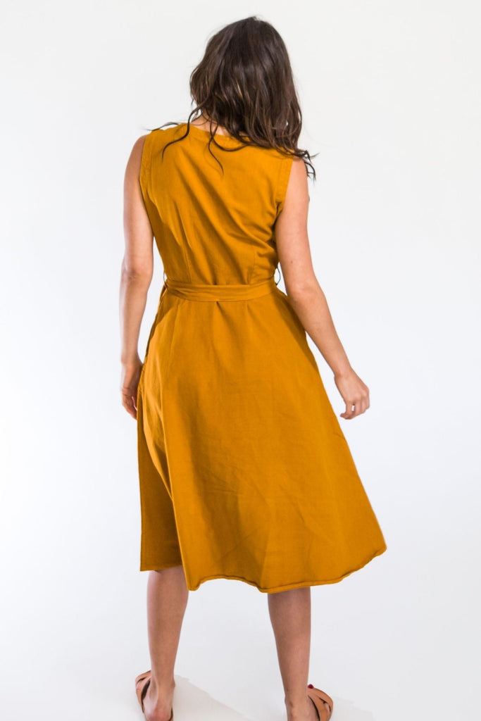 Surya Australia Ethical Cotton 'Valentina' Dress - Mustard #colour_mustard