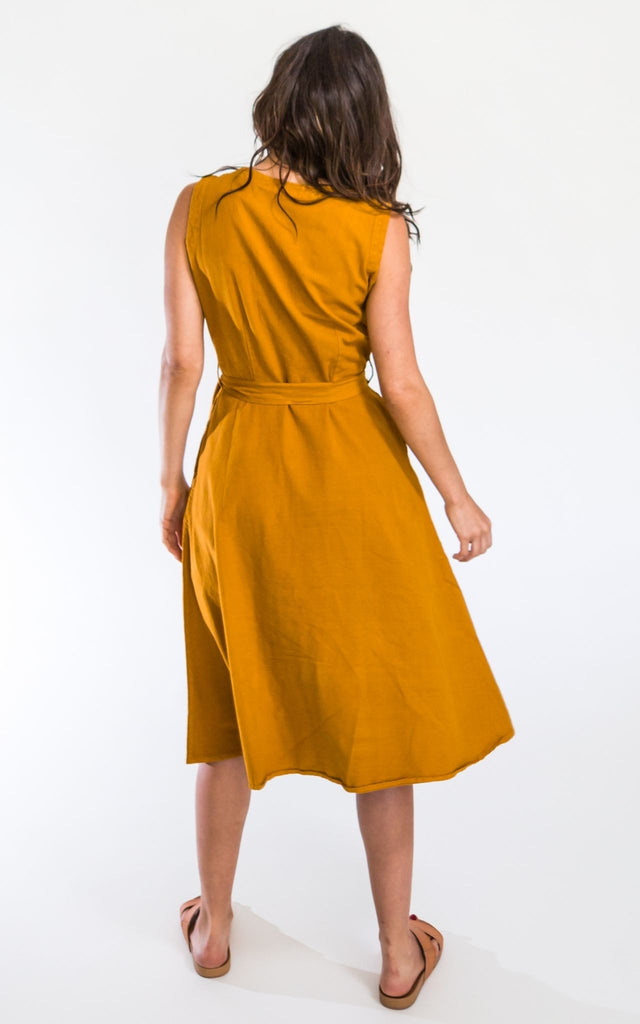 Surya Australia Ethical Cotton 'Valentina' Dress - Mustard #colour_mustard