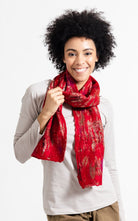 Surya Australia Ethical Felt and SIlk Scarf made in Nepal - Red