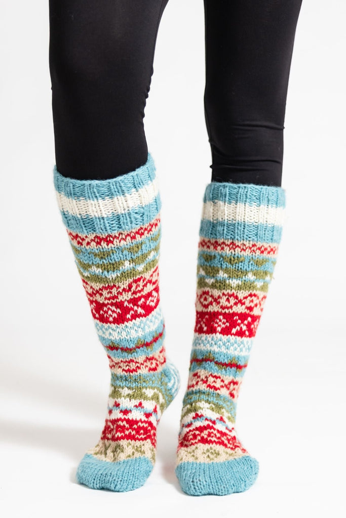 Surya Australia Wool Socks handmade in Nepal - Blue