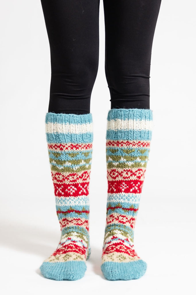 Surya Australia Wool Socks handmade in Nepal - Blue