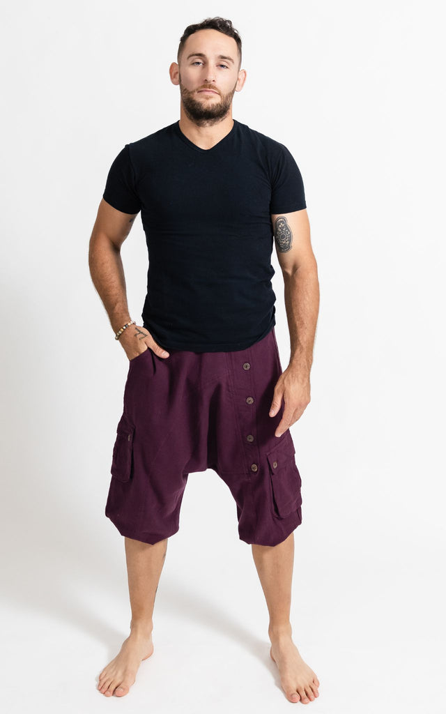 Surya Australia Drop Crotch Shorts from Nepal for men - Black