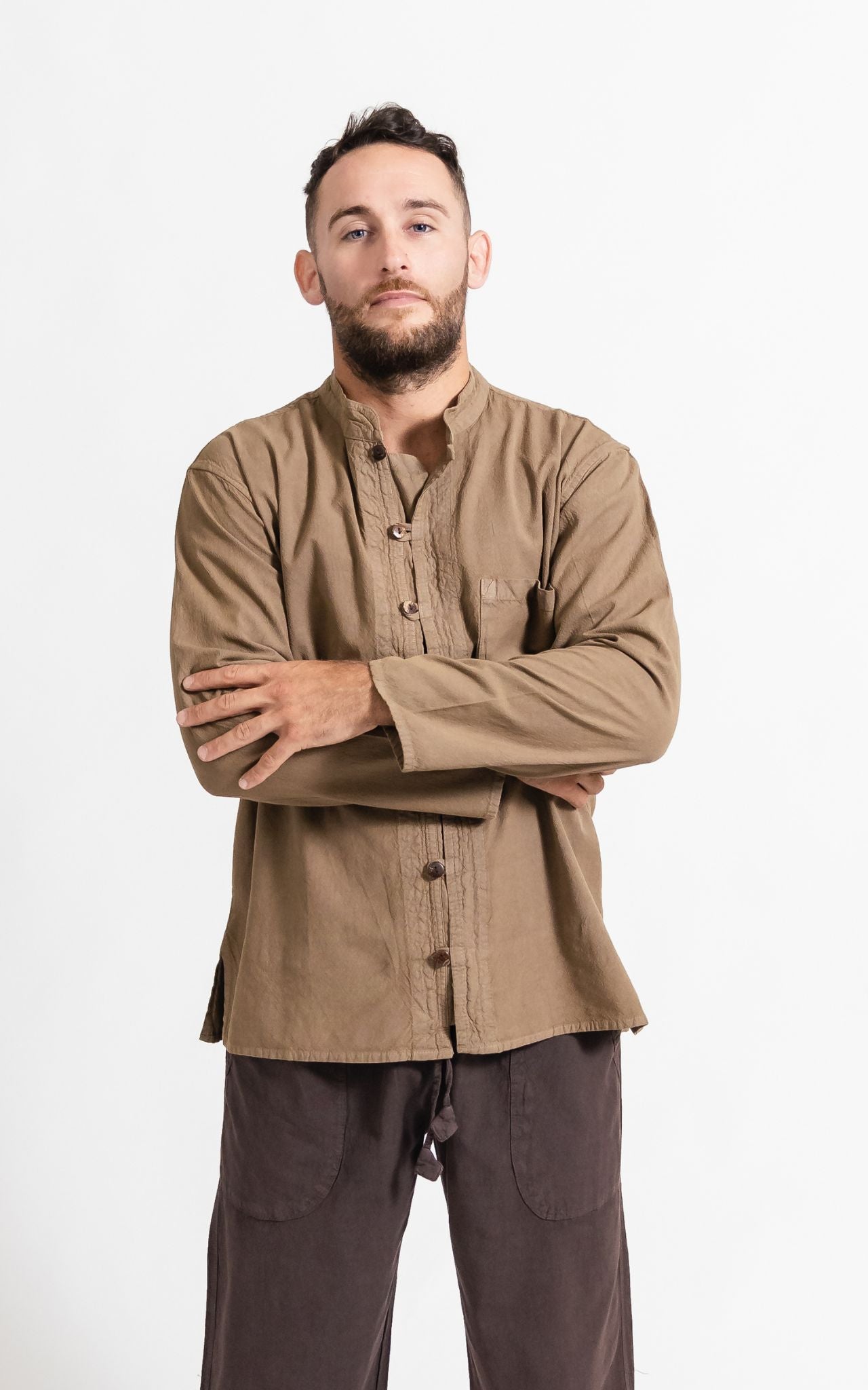 Surya Australia Cotton 'Diego' shirt from Nepal - Sand