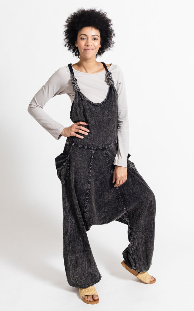 Surya Australia Ethical Cotton 'Bahini' Overalls made in Nepal - Black