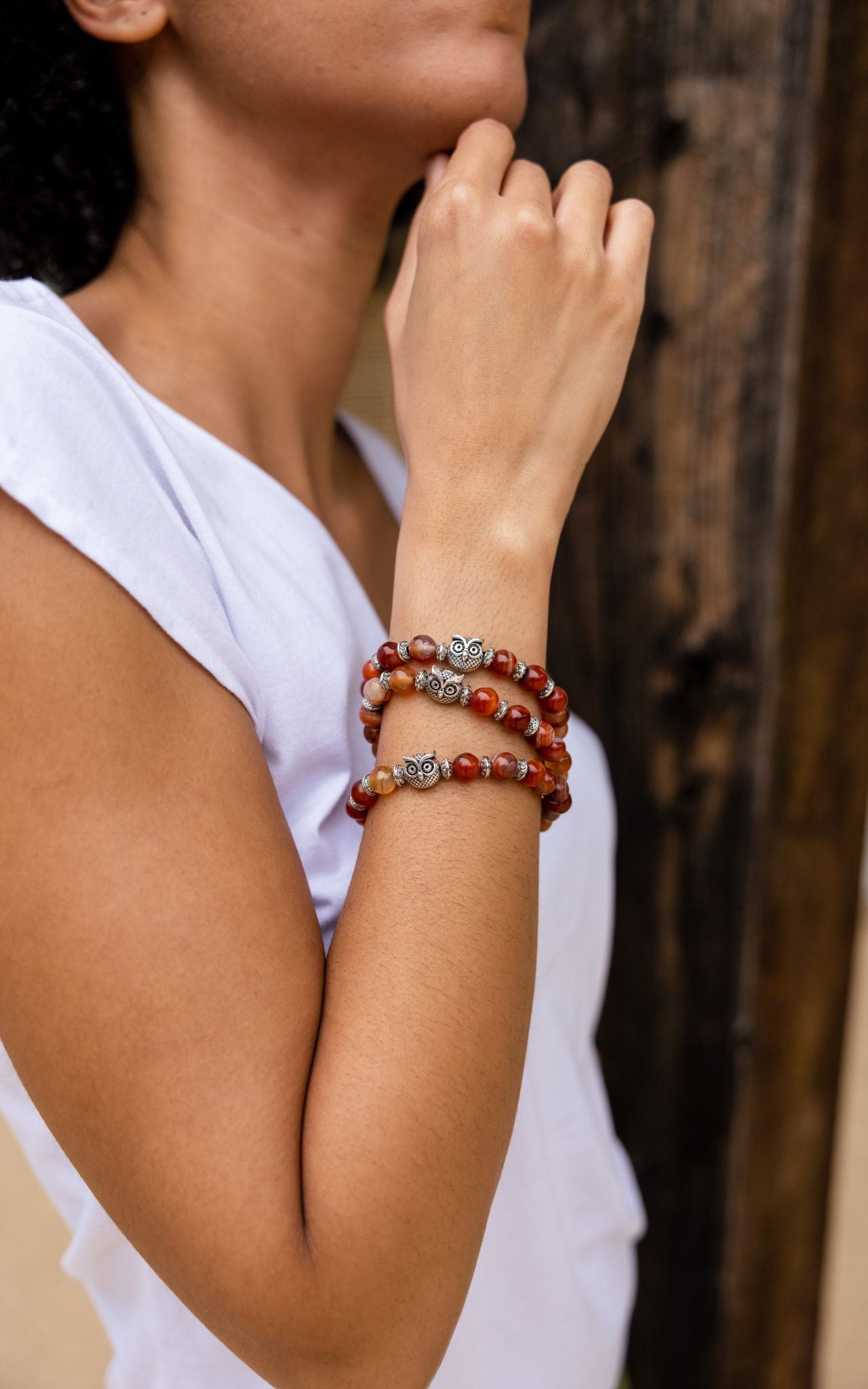 Surya Australia Ethical Mala Bracelets made in Nepal - Red Jasper