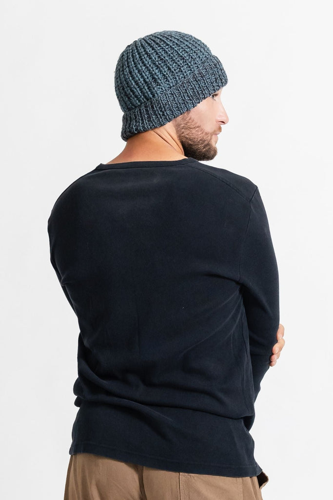 Surya Australia Ethical Merino Wool Beanie from Nepal for men - Blue