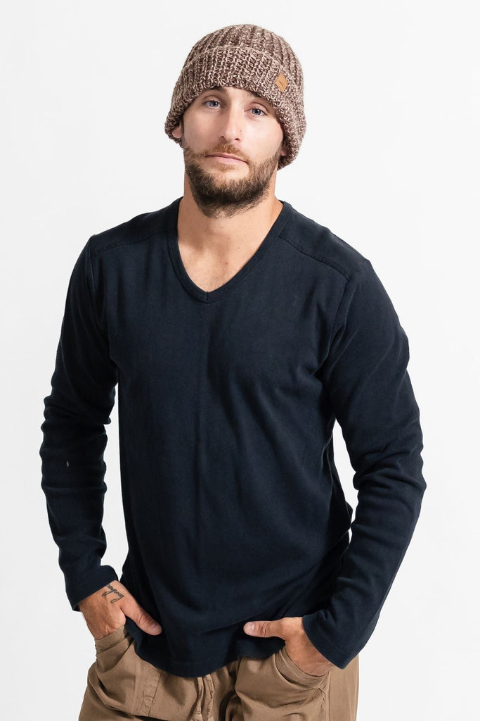 Surya Australia Ethical Merino Wool Beanie from Nepal for men - Brown