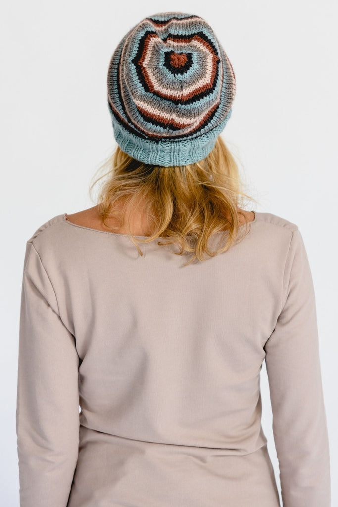 Surya Australia Ethical Merino Wool Slouch Beanie from Nepal - Blue