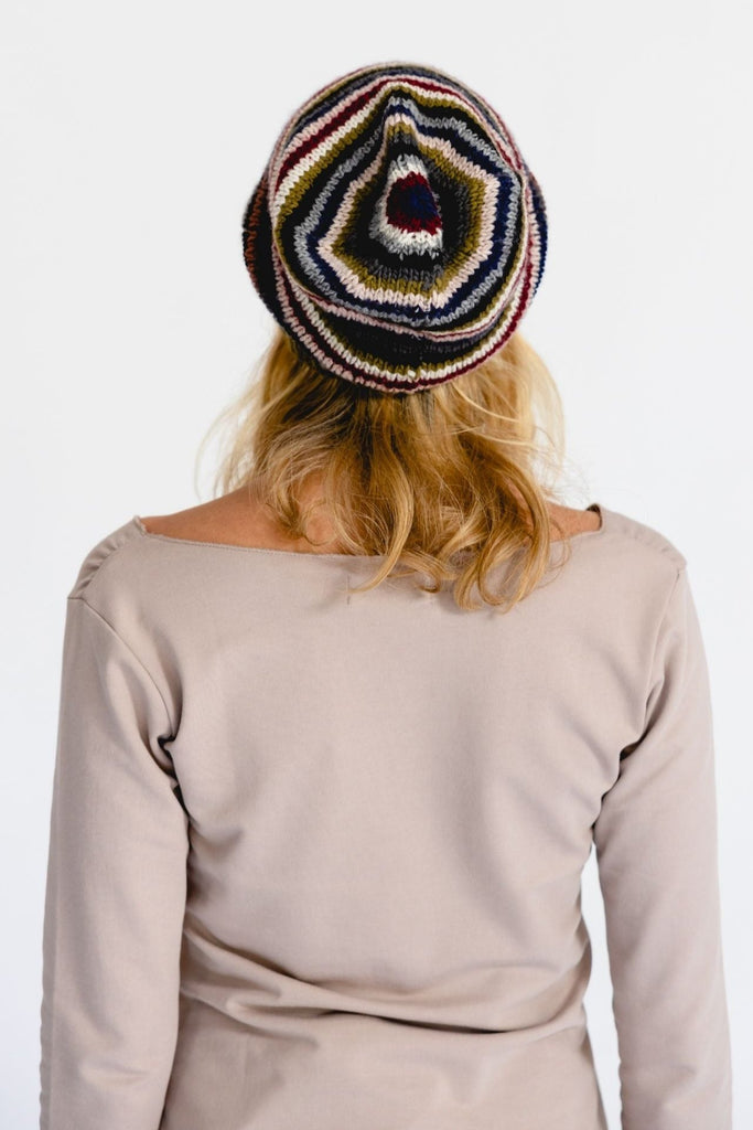 Surya Australia Ethical Merino Wool Slouch Beanie from Nepal - Khaki