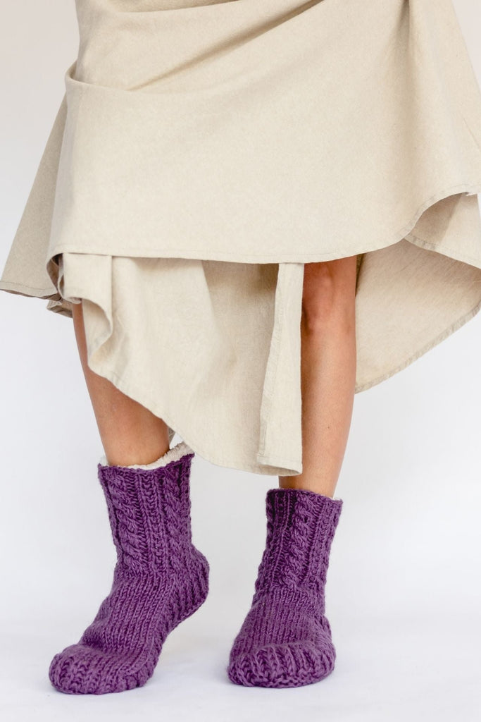 Surya Australia Ethical Wool Socks made in Nepal - Purple
