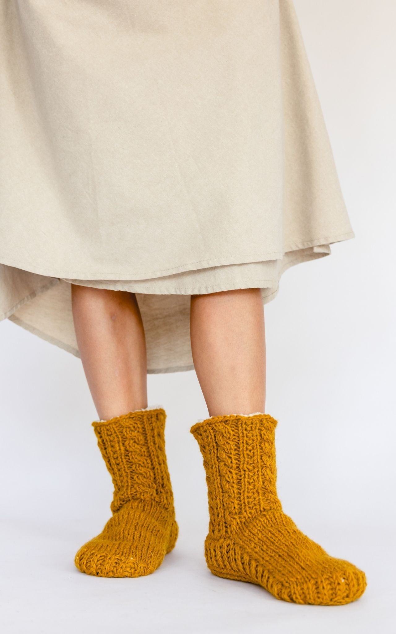 Surya Australia Ethical Wool Socks made in Nepal - Mustard