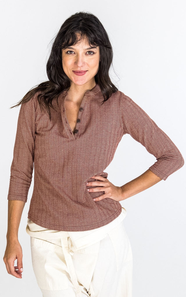 Surya Australia Clementine Organic Cotton 'Clementine' Top made in Nepal - Maroon