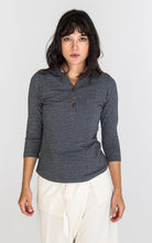 Surya Australia Clementine Organic Cotton 'Clementine' Top made in Nepal - Charcoal