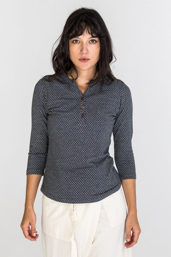 Surya Australia Clementine Organic Cotton 'Clementine' Top made in Nepal - Charcoal