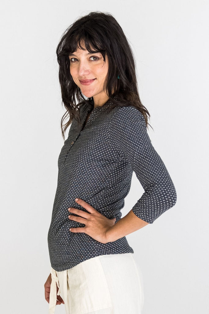 Surya Australia Clementine Organic Cotton 'Clementine' Top made in Nepal - Charcoal