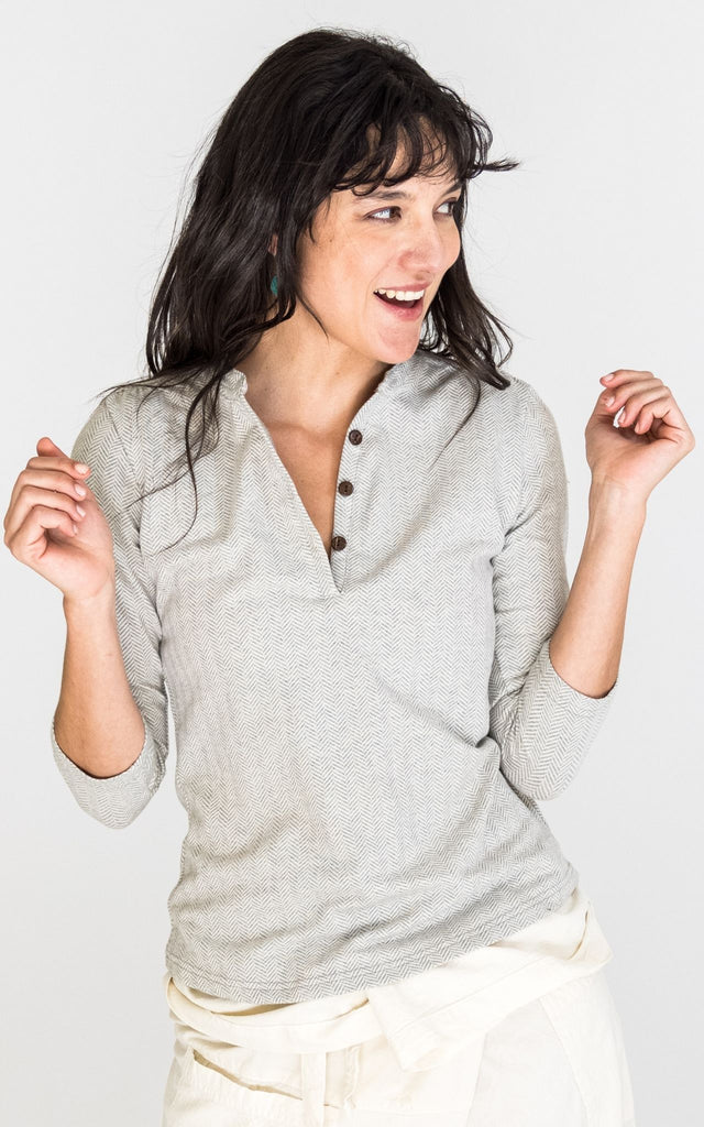 Surya Australia Clementine Organic Cotton 'Clementine' Top made in Nepal - Oatmeal