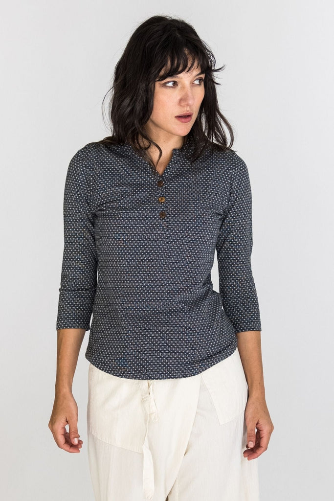 Surya Australia Clementine Organic Cotton 'Clementine' Top made in Nepal - Charcoal