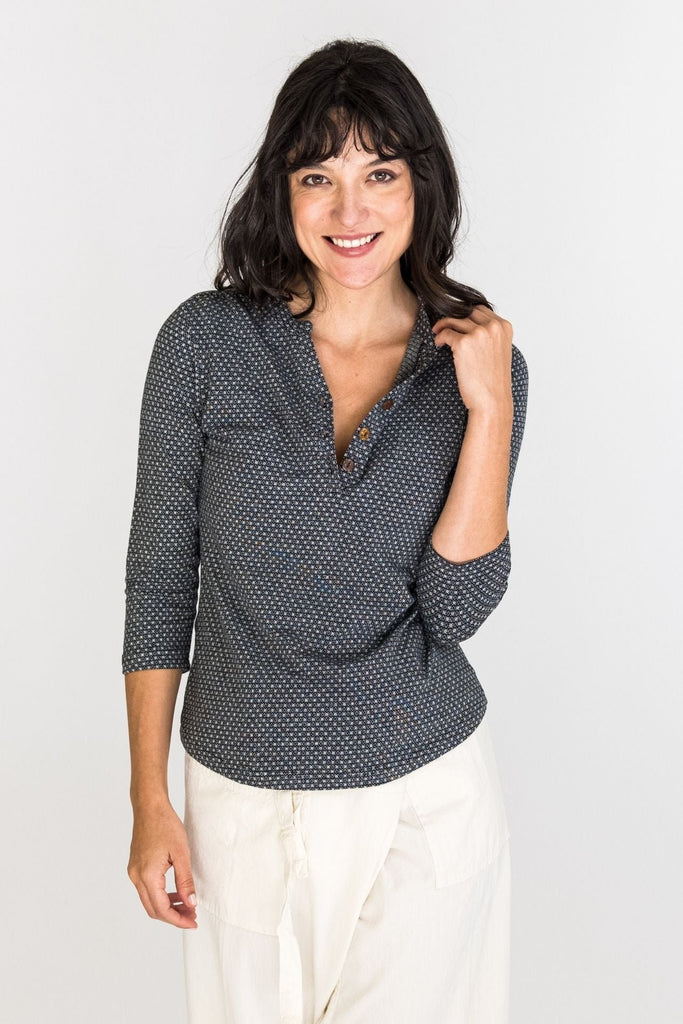 Surya Australia Clementine Organic Cotton 'Clementine' Top made in Nepal - Charcoal