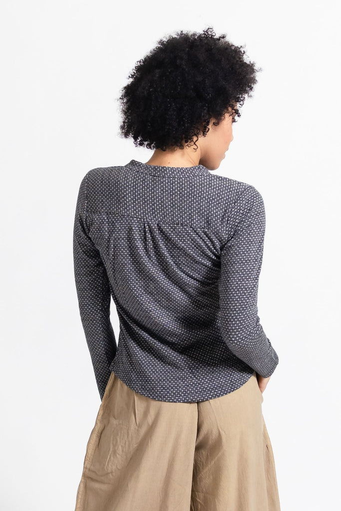 Surya Australia Organic Cotton Jacquard 'Clementine' Top from Nepal - Charcoal