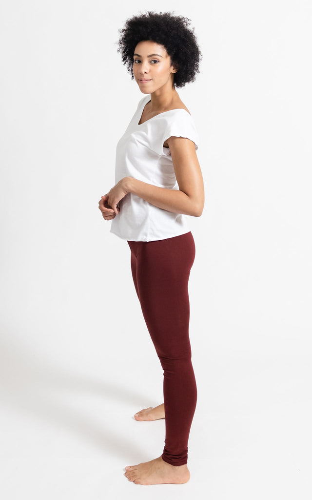 Surya Australia Organic Cotton 'Nidra' Leggings made in Nepal - Berry