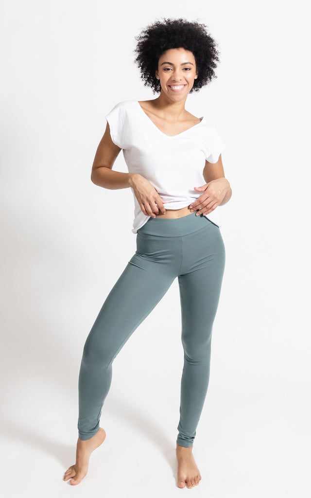 Surya Australia Organic Cotton 'Nidra' Leggings made in Nepal - Ocean