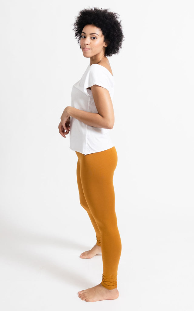Surya Australia Organic Cotton 'Nidra' Leggings made in Nepal - Tumeric