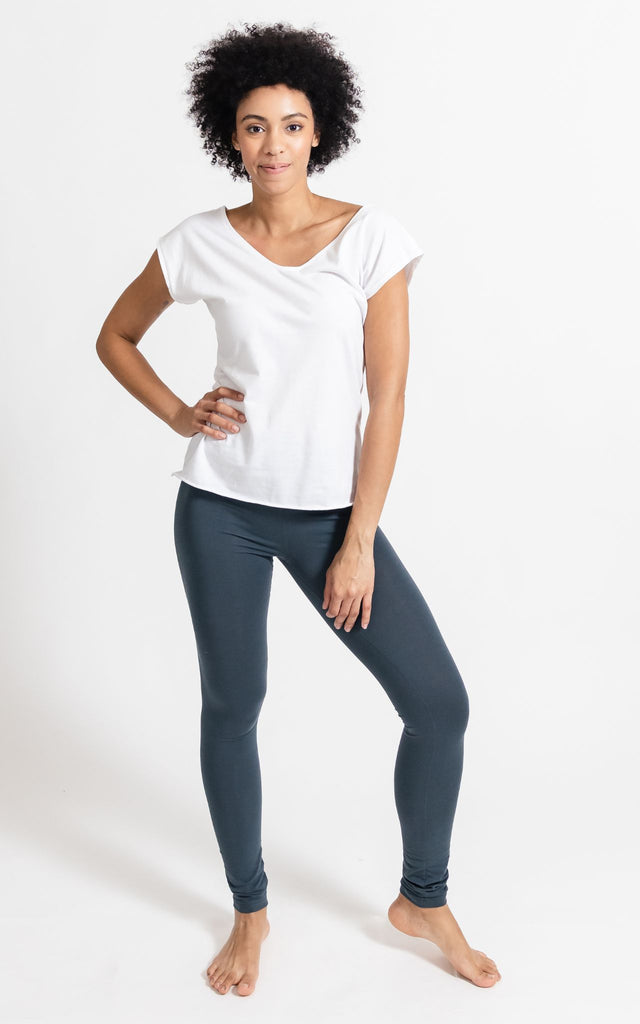 Surya Australia Organic Cotton 'Nidra' Leggings made in Nepal - Dusty Grey