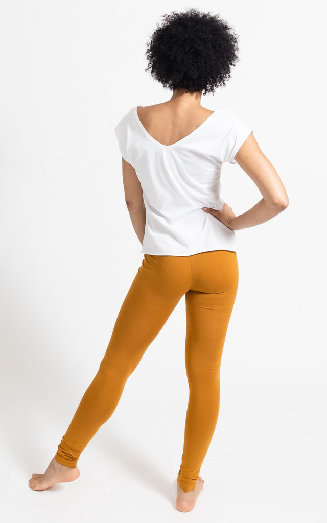 Surya Australia Organic Cotton 'Nidra' Leggings made in Nepal - Tumeric