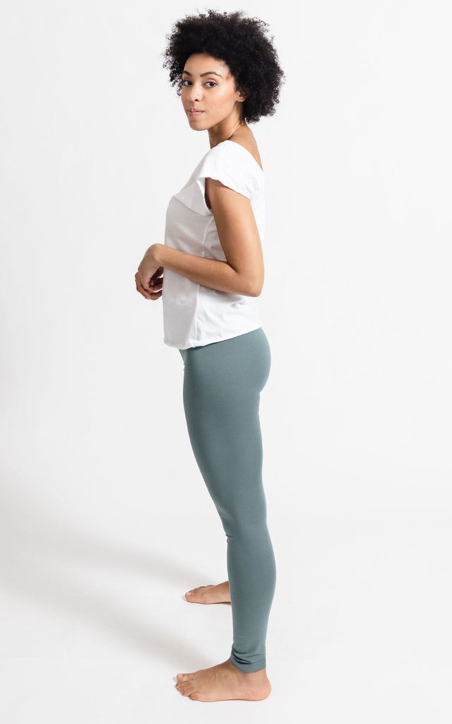 Surya Australia Organic Cotton 'Nidra' Leggings made in Nepal - Ocean