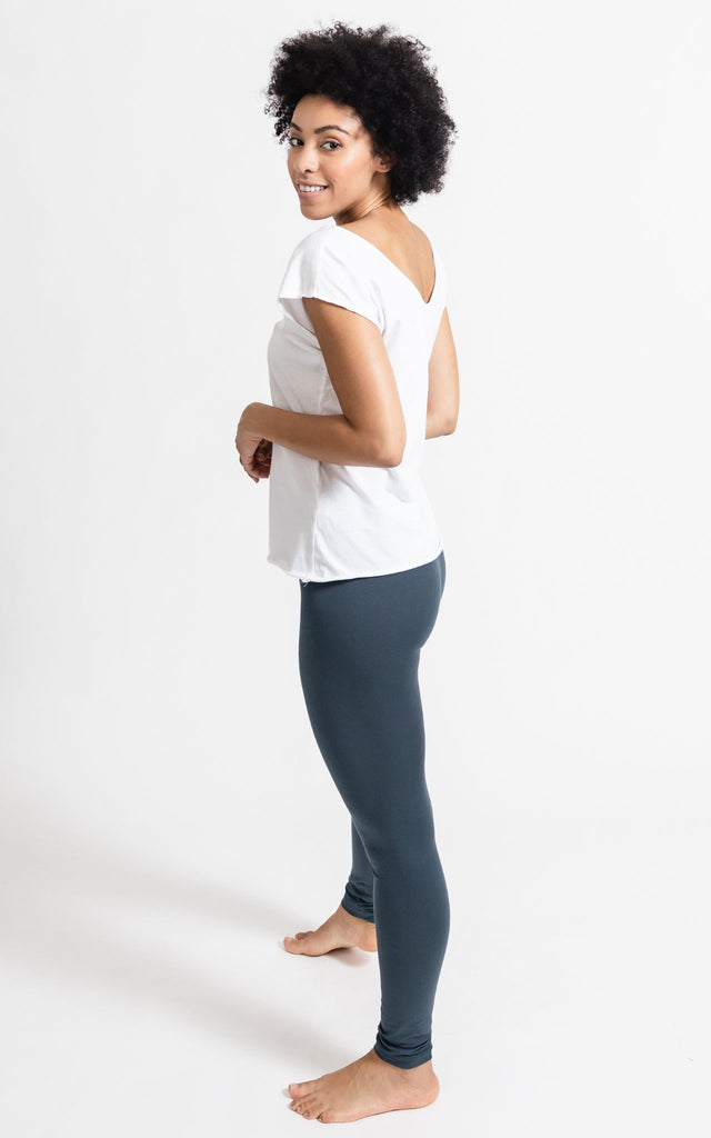 Surya Australia Organic Cotton 'Nidra' Leggings made in Nepal - Dusty Grey