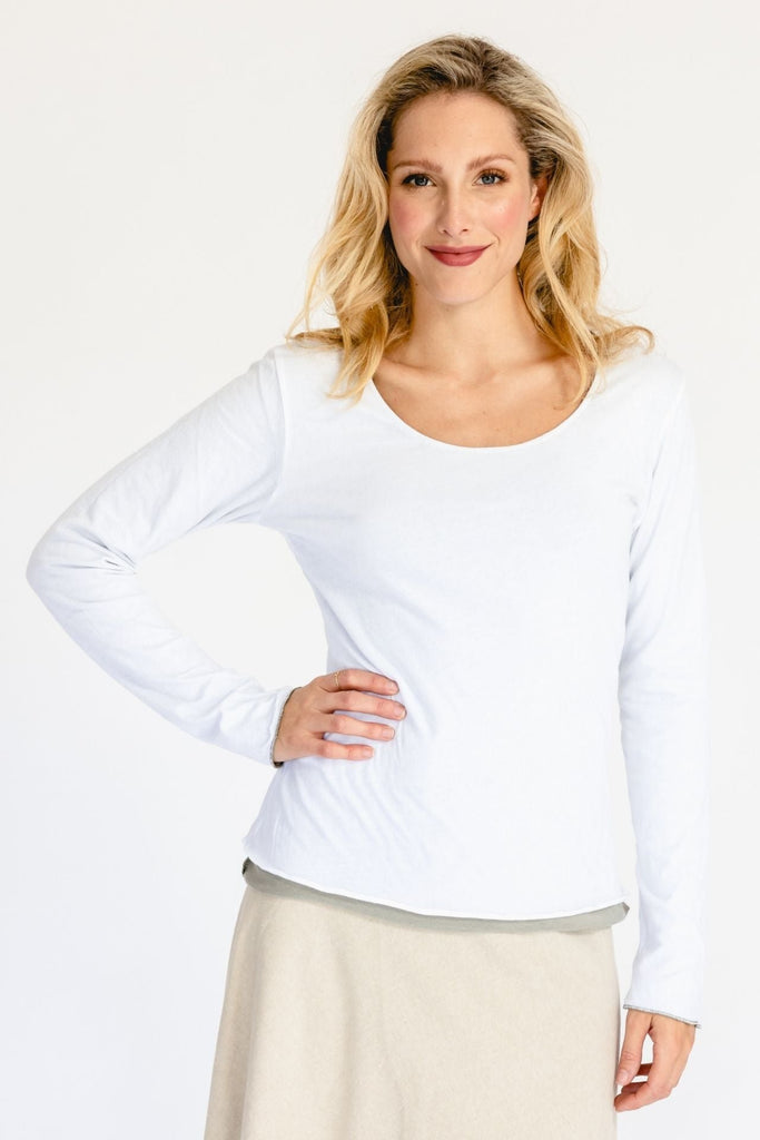 Surya Australia Organic Cotton Top ethically made in Nepal - Kora 'Grey'