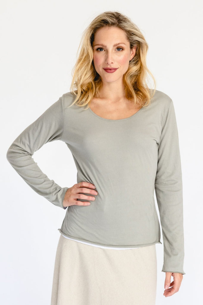 Surya Australia Organic Cotton Top ethically made in Nepal - Kora 'Grey'