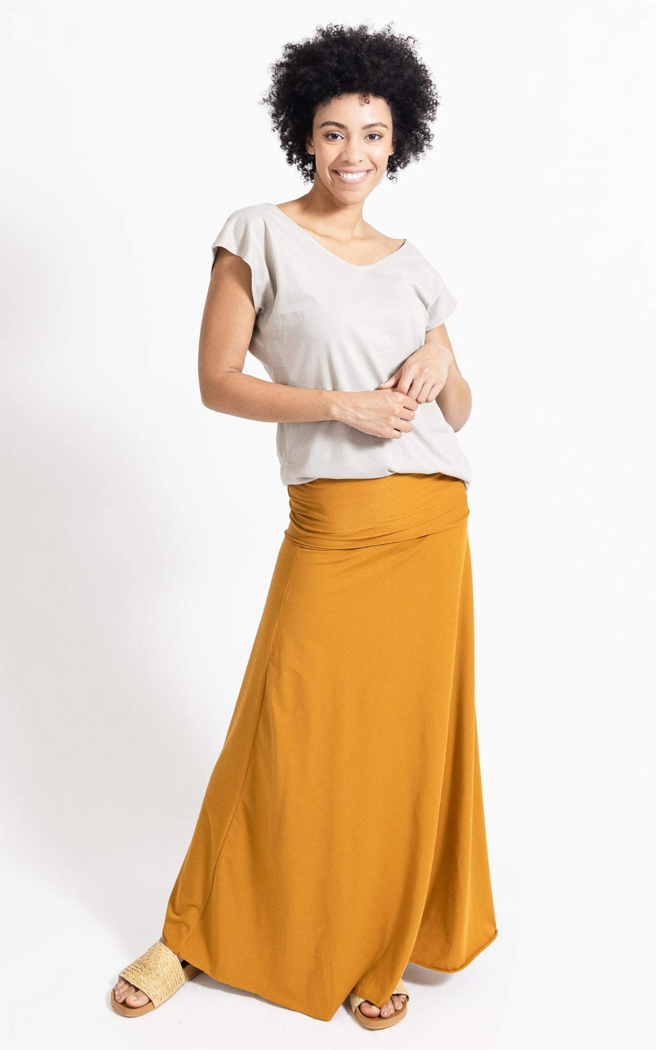 Surya Australia Ethical Organic Cotton Skirt made in Nepal - Tumeric