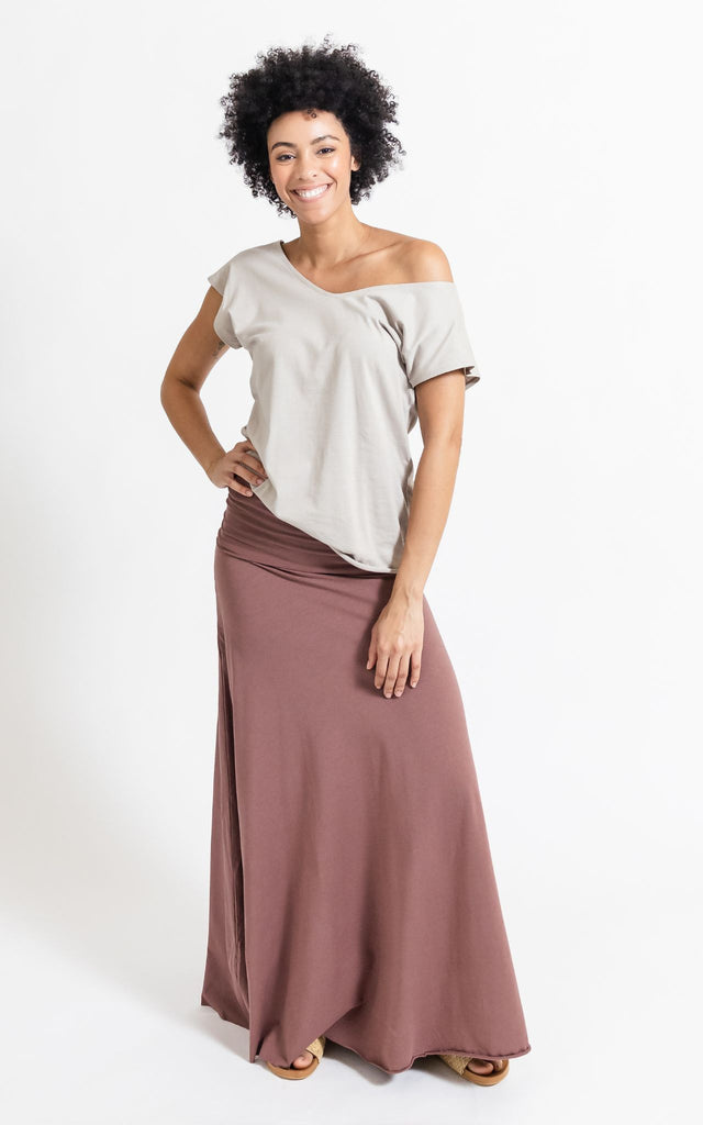 Surya Australia Ethical Organic Cotton Skirt made in Nepal - Dusty Mauve