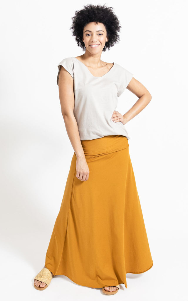 Surya Australia Ethical Organic Cotton Skirt made in Nepal - Tumeric