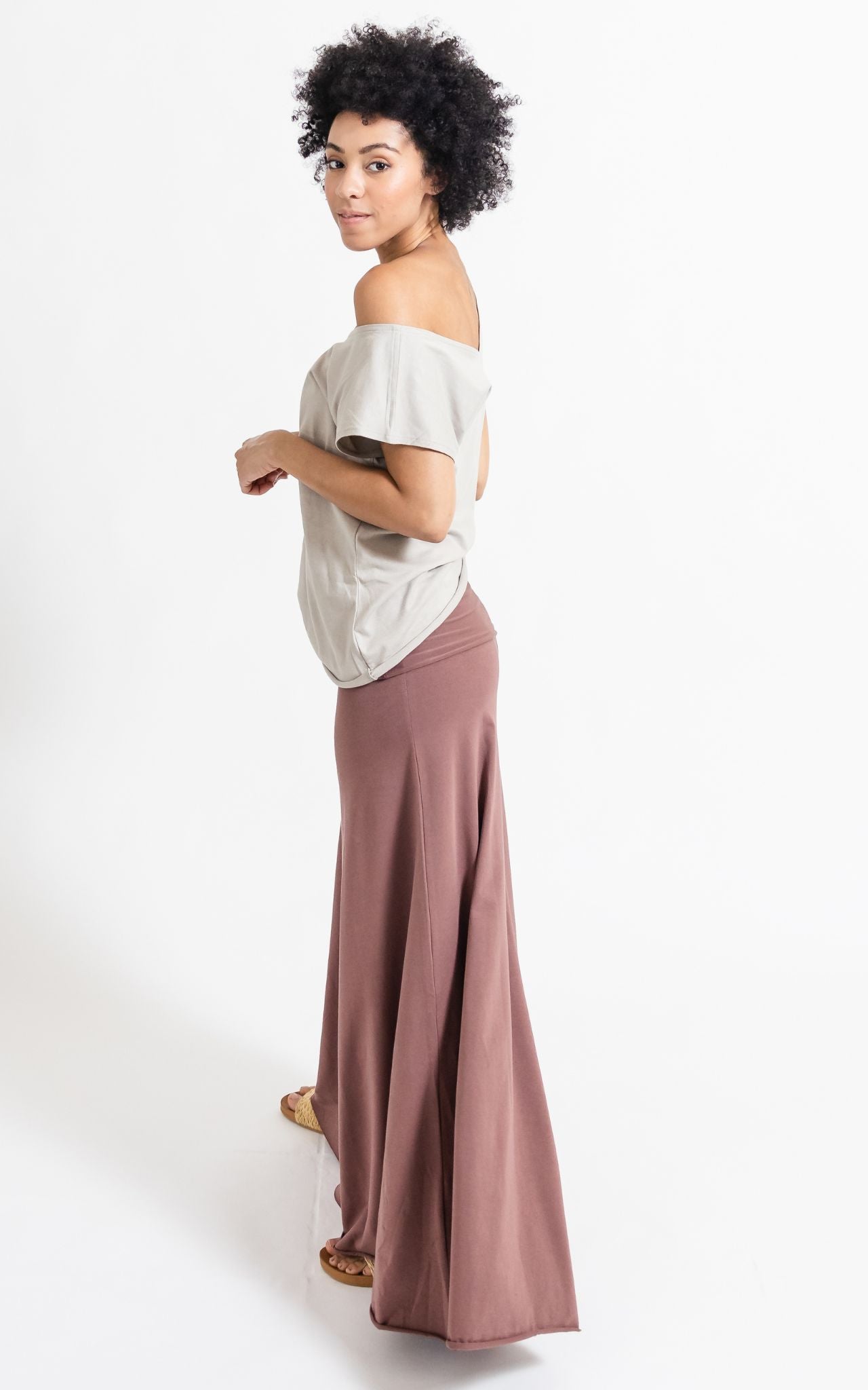 Surya Australia Ethical Organic Cotton Skirt made in Nepal - Dusty Mauve