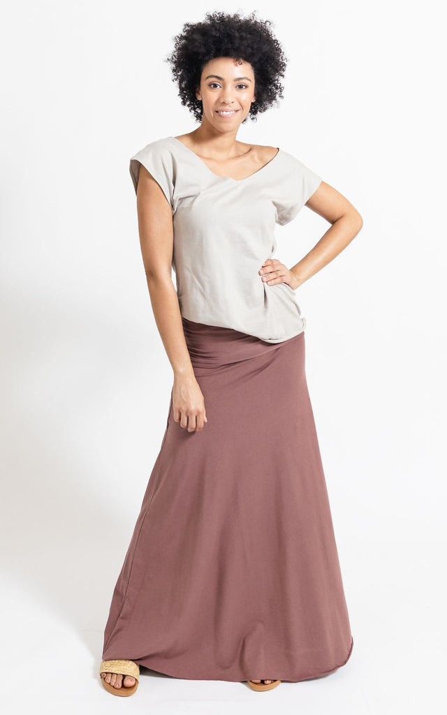 Surya Australia Ethical Organic Cotton Skirt made in Nepal - Dusty Mauve