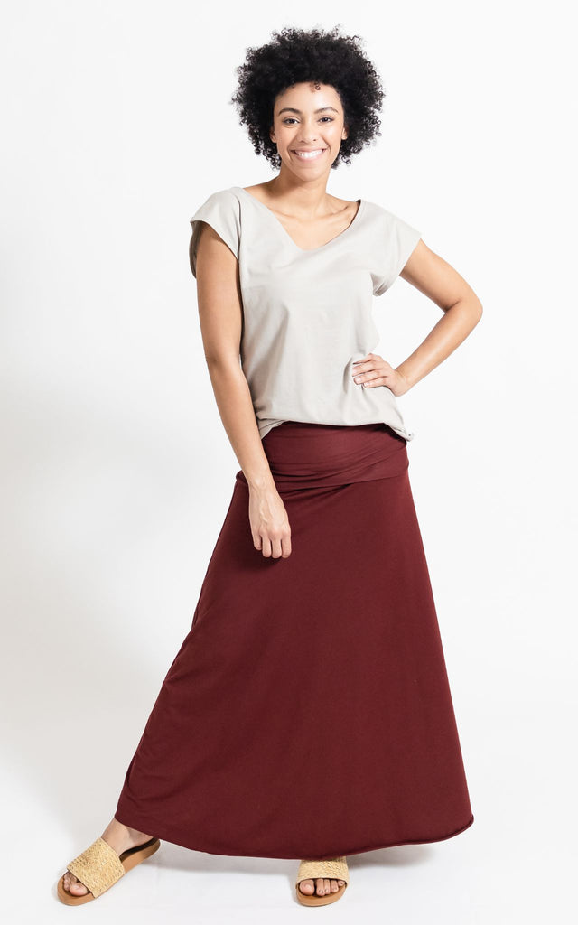Surya Australia Ethical Organic Cotton Skirt made in Nepal - Berry