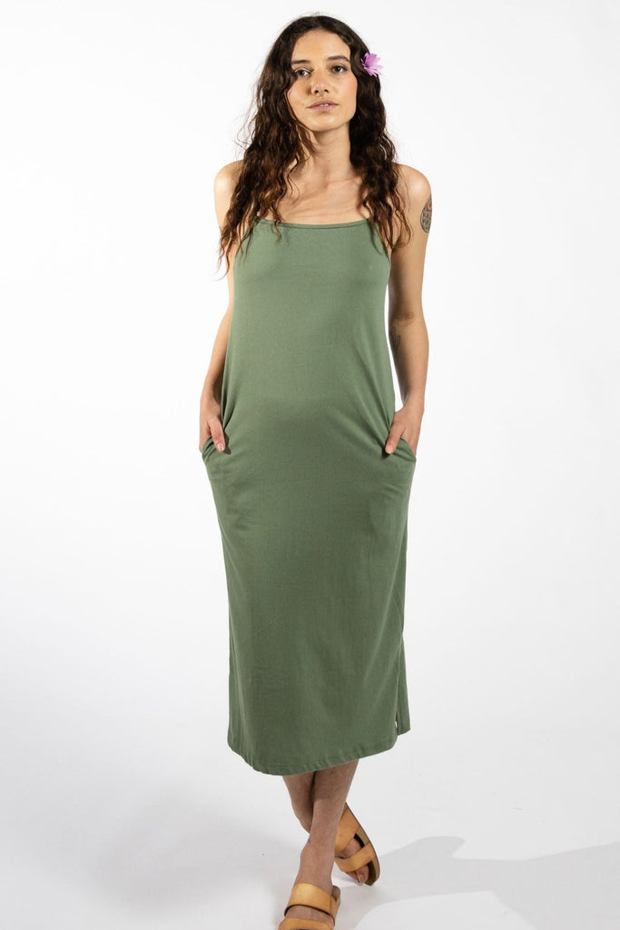Surya Australia Organic Cotton Slip Dress made in Nepal - Ocean