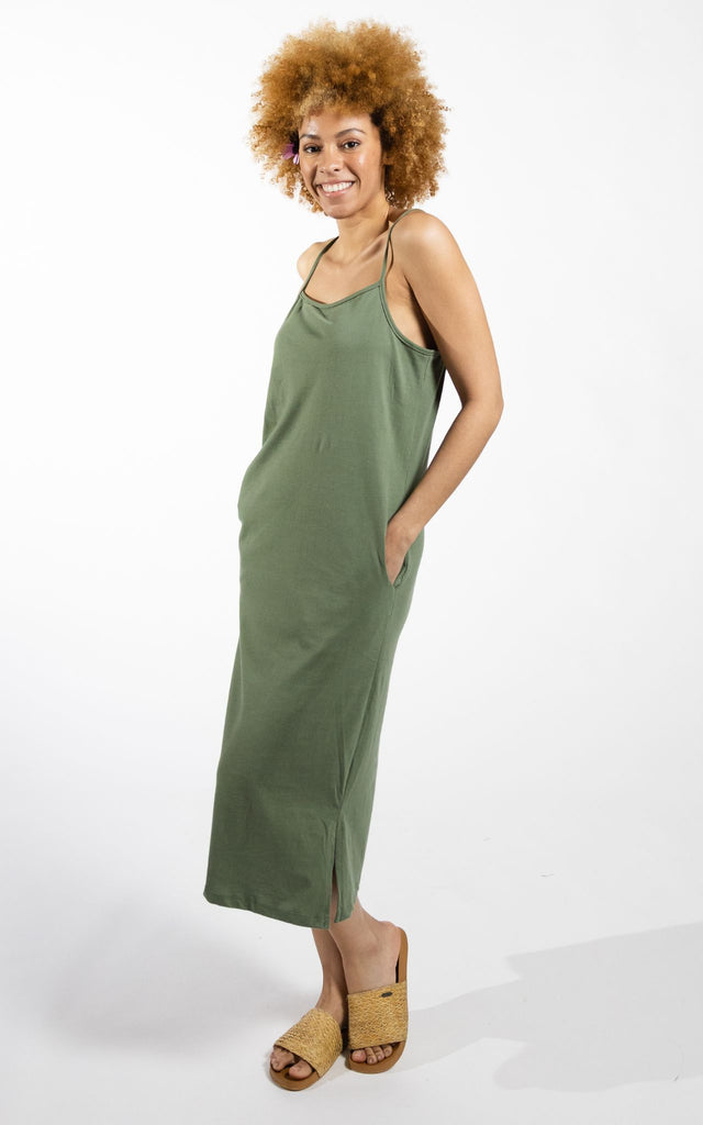 Surya Australia Organic Cotton Slip Dress made in Nepal - Ocean