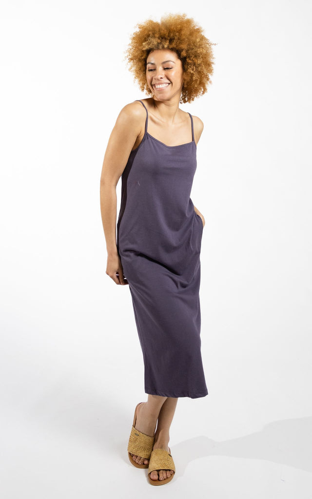 Surya Australia Organic Cotton Slip Dress made in Nepal - Dusty Grey