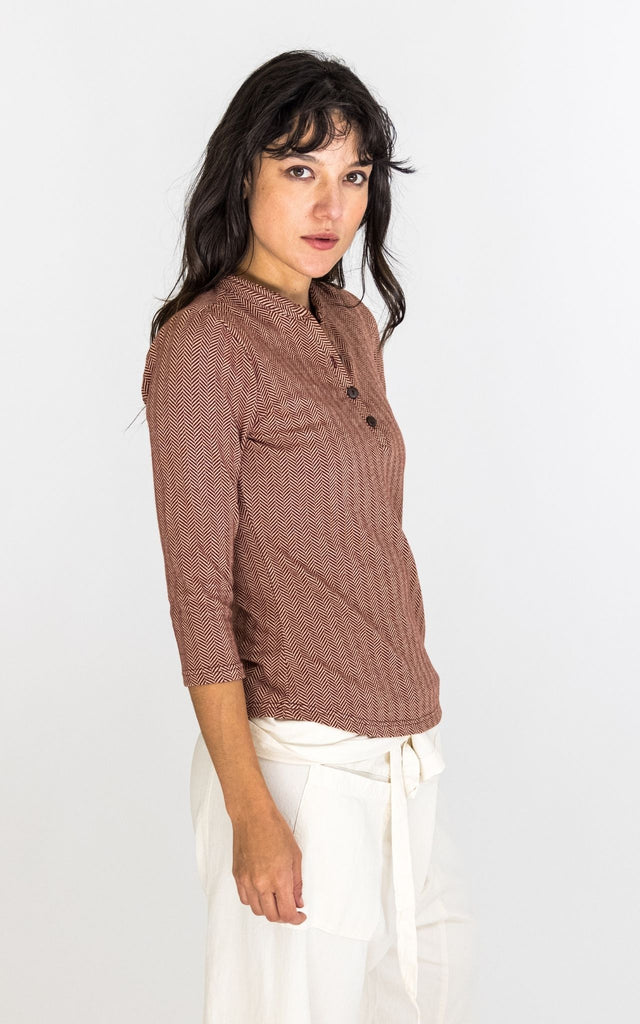 Surya Australia Clementine Organic Cotton 'Clementine' Top made in Nepal - Maroon