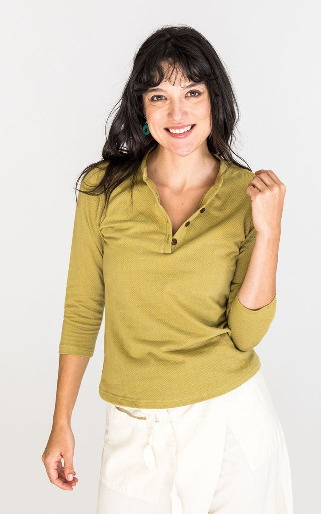 Surya Australia Clementine Organic Cotton 'Clementine' Top made in Nepal - Mustard